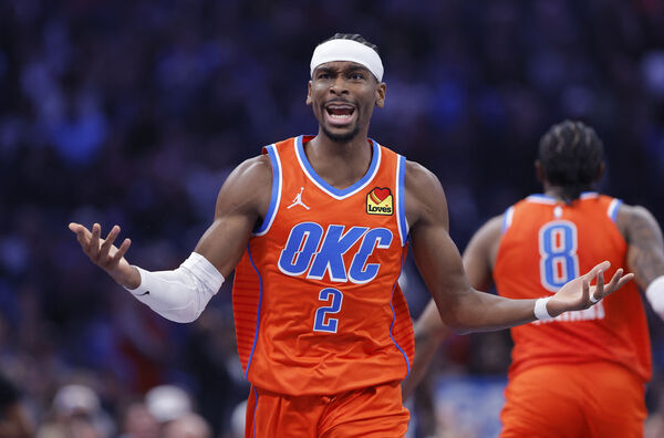 ▲吉爾吉斯-亞歷山大領軍狂勝49分，雷霆挺進NBA盃4強。（圖／路透）