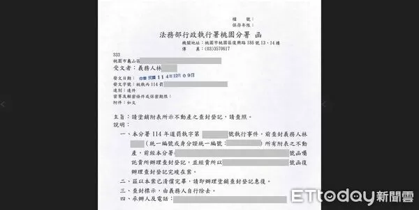 ▲林男得知新購入的公寓將被查封，急忙分期付款繳清欠款，終於保住房子。（圖／記者沈繼昌翻攝）