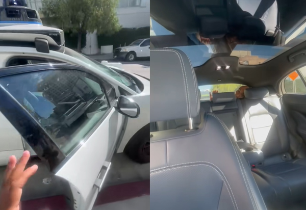 幫女兒叫無人計程車　媽驚見「怪男躲後車箱」網驚呼：太可怕。（圖／翻攝自TikTok／luckythurman）