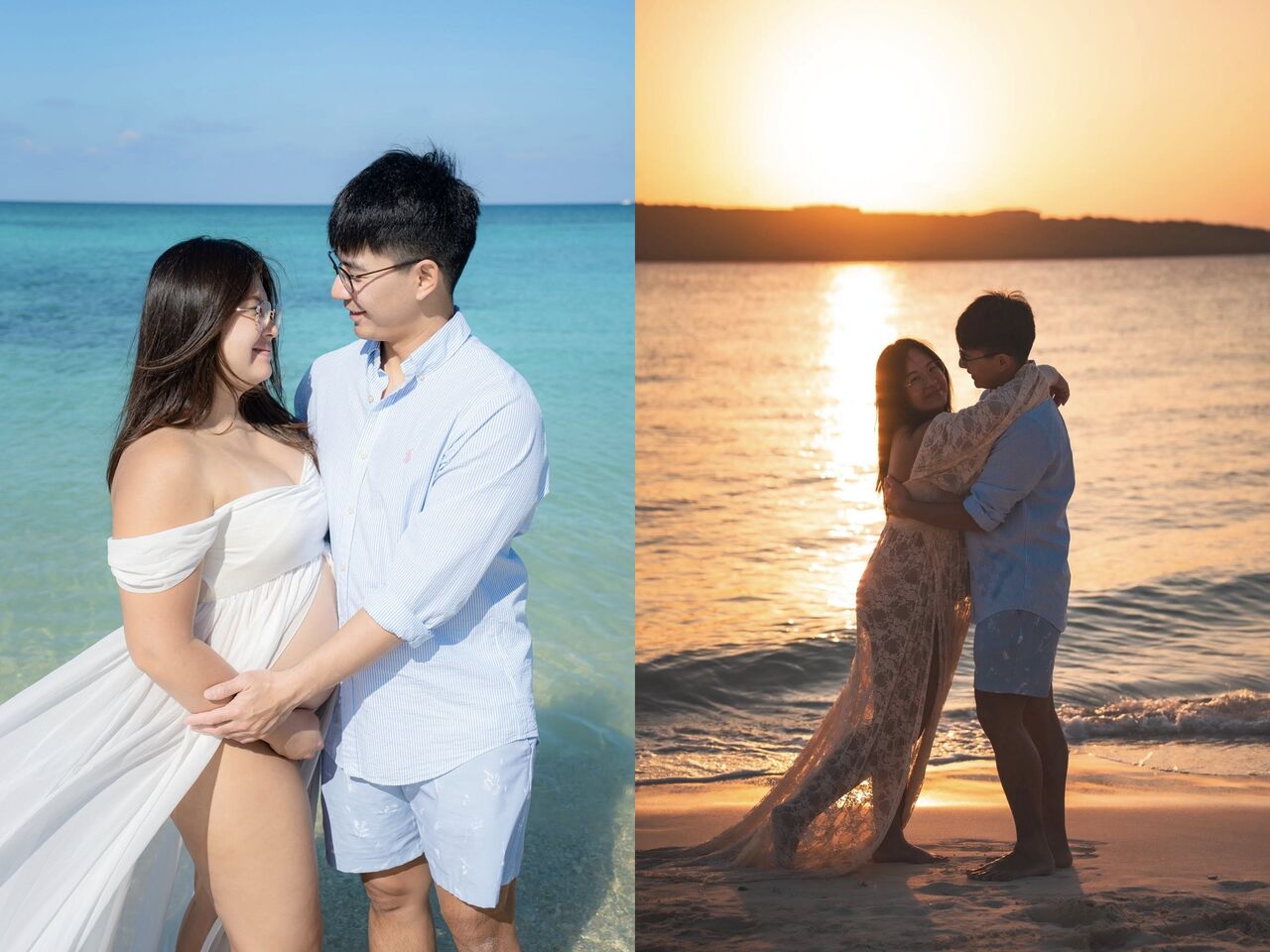 台大泳后丁妹「度寶寶蜜月」 和老公對望放閃!露孕肚超美