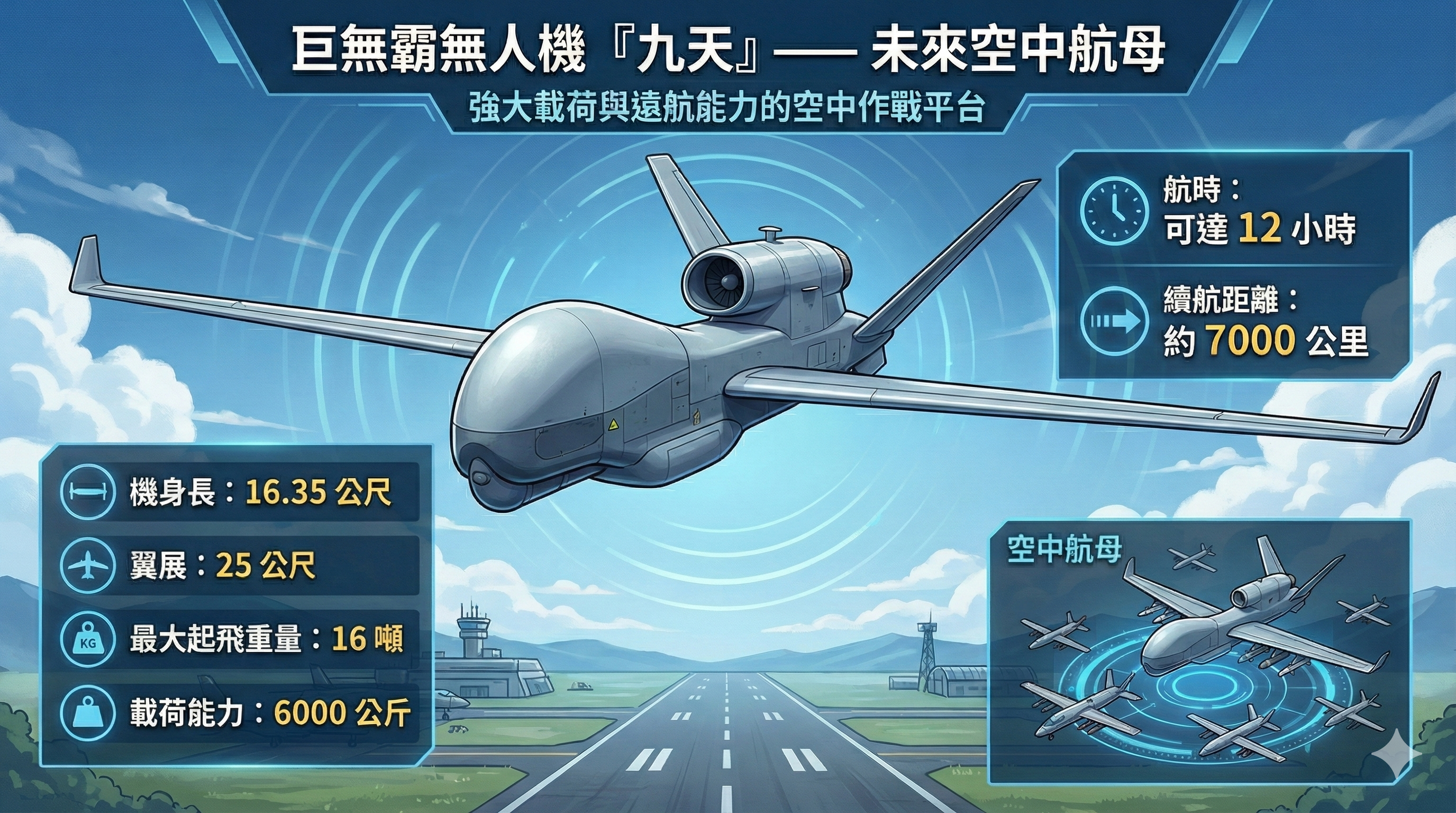 ▲九天無人機。（AI圖／記者魏有德製）