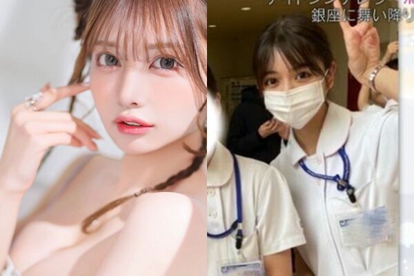 ▲日本女護士變身「酒店紅牌」！清純白衣天使照曝光　反差對比。（圖／翻攝自X）