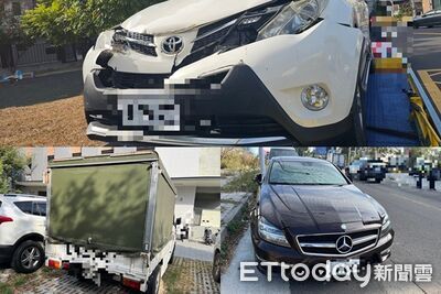 國1小貨車、賓士3車追撞！肇事駕駛棄車落跑　目擊者：是逃逸移工