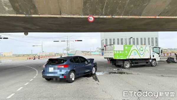 ▲ 彰化縣鹿港鎮媽祖路與台61線路口，今日上午發生一起車禍   。（圖／記者唐詠絮翻攝）