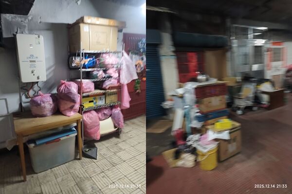 ▲▼全台最恐怖國宅「樓梯間堆滿垃圾」。（圖／翻攝臉書／爆料公社）