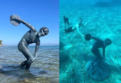 惡搞未來考古學家！巨型「章魚哥雕像」沉地中海　藝術家盼存千年