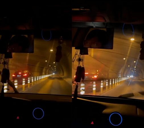 ▲北上黑色轎車誤闖新澳北上隧道的南下調撥車道，才造成逆向行駛。（圖／擷取自《threads》）