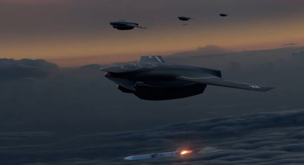 ▲▼X-BAT發射AIM-120空對空飛彈模擬動畫圖。（圖／翻攝自Shield AI官網影片）