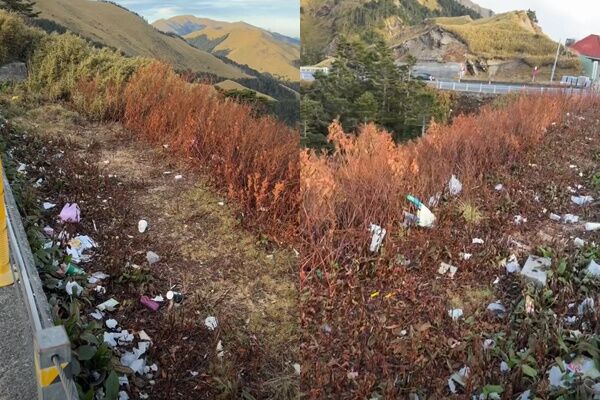 ▲邊坡處滿是垃圾。（圖／翻攝自爆料公社）
