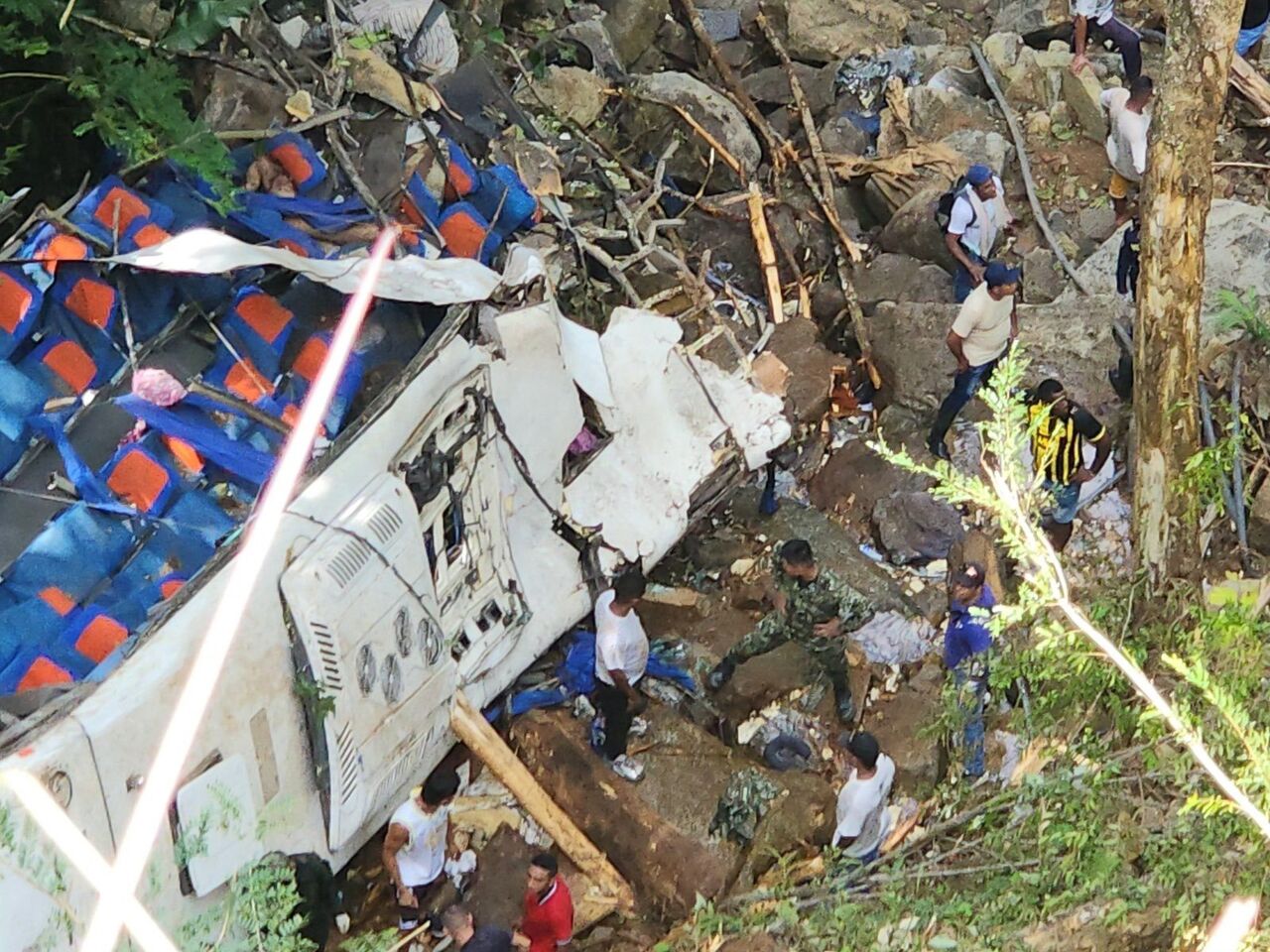 哥倫比亞高中畢旅巴士墜谷 17死20人輕重傷