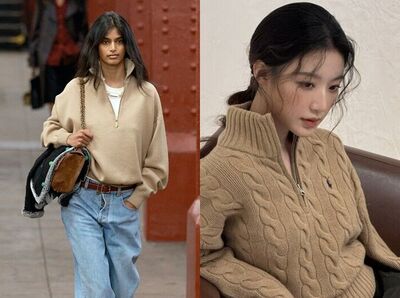 「半拉鍊上衣」秋冬將取代大學T！舒華、Sana也穿了　5款推薦一次看