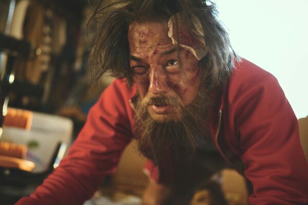 ▲柯震東、王淨、朱軒洋在《功夫》中拜戴立忍為師，在城市裡行俠仗義。（圖／麻吉砥加提供）