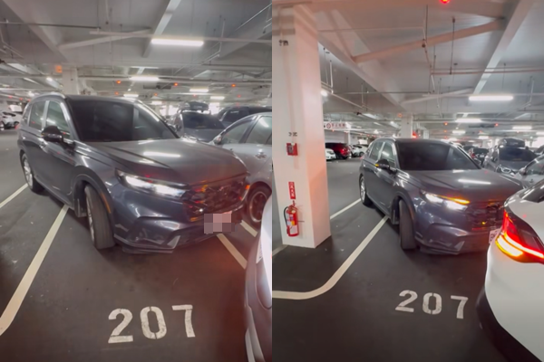 ▲▼好市多遇插隊搶車位！員工一招神救援　影片曝光網全怒了。（圖／爆料公社）