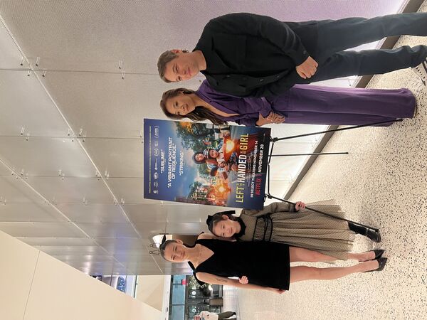 ▲《左撇子女孩》入選奧斯卡前15強，三位女演員馬士媛（左起）、葉子綺、蔡淑臻全都入圍金馬獎。（圖／光年映畫提供）