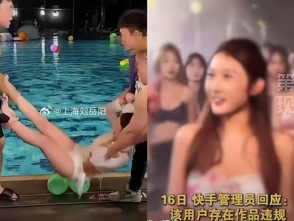 ▲▼ 劉二狗、大陸網紅、擦邊情色泳池直播            。（圖／翻攝 第一現場）