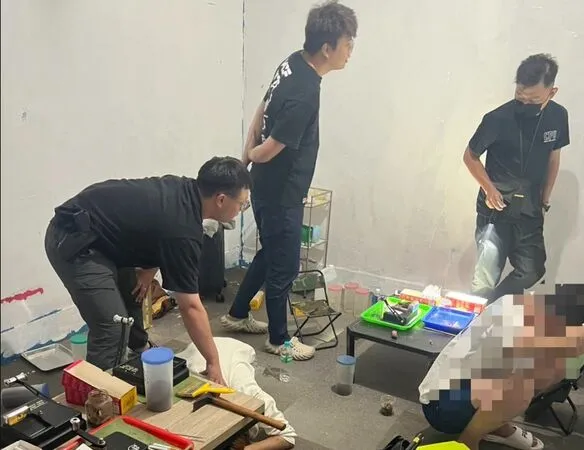 ▲▲彰化通緝犯夥同姪子成立製毒工廠。（圖／彰化地檢提供）