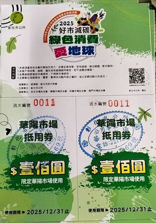 ▲彰化市4公有市場聯合促銷，憑100元換200元加倍券。（圖／彰化市公所提供）