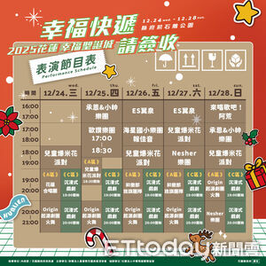 幸福快遞請簽收！花蓮幸福耶誕城點燈　提供市集接駁專車