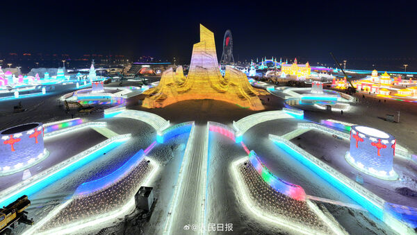 ▲▼第二十七屆哈爾濱冰雪大世界。（圖／翻攝自微博）