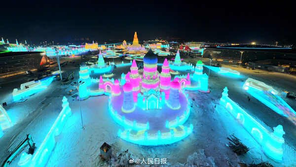 ▲▼第二十七屆哈爾濱冰雪大世界。（圖／翻攝自微博）