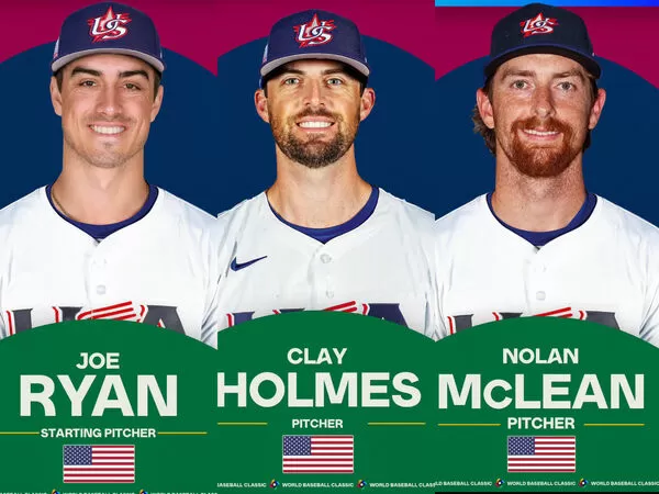 ▲ 美國隊公布2026年世界棒球經典賽新增先發投手名單，雙城王牌萊恩（Joe Ryan）、大都會右投霍姆斯（Clay Holmes）與新秀麥克林恩（Nolan McLean）入列，進一步強化先發輪值深度    。（圖／截自WBC X）