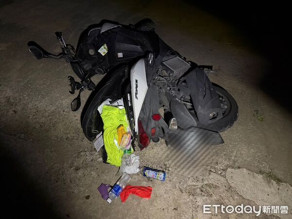 ▲嫌犯拒絕KTV續攤搶走被害人鑰匙和皮包，被害人摔車後被嫌犯毆打，警方據報圍捕到案。（圖／記者楊永盛翻攝）