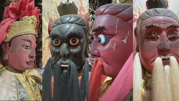 ▲ 屏東縣林邊鄉慈濟宮廟裡多尊神像遭破壞，面部均被刻意劃傷 。（圖／翻攝臉書「林邊忠福宮三山國王×慈濟宮天上聖母」）