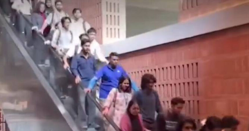 一秒變命運交叉點?大學電扶梯突加速 16秒驚魂片瘋傳