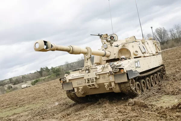 ▲▼美軍M109A7「帕拉丁」（Paladin）自走榴彈砲。（圖／達志影像／美聯社）