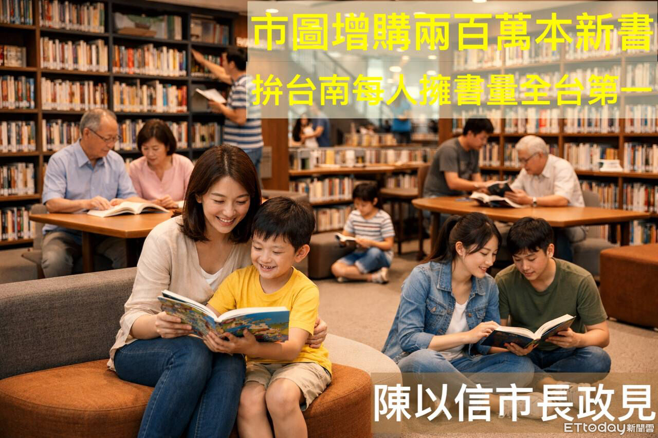 陳以信提閱讀政見 主張市圖增購200萬本書拚每人擁書量六都第一