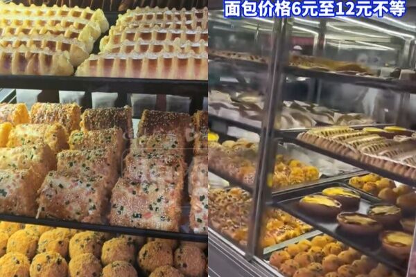 ▲攤位上的麵包。（圖／翻攝自微博，上同）