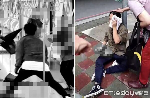 ▲中捷砍人案，長髮哥英勇制服兇嫌洪淨。（圖／左圖為翻攝畫面、右圖民眾提供）