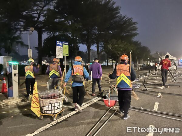 ▲「2026台南好young」耶誕搖滾演唱會吸引15萬人次到場，活動結束後市府團隊1小時內完成主場地清潔復原。（記者林東良翻攝，下同）