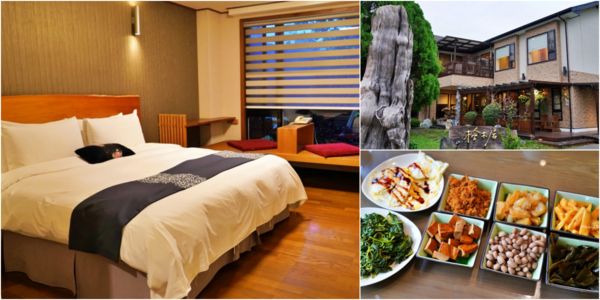 ▲▼花蓮木材工廠二代轉型「檜木居民宿」，以台灣檜木打造的木質調獨棟民宿，有肥美家貓叫起床，還有清粥小菜早餐招待。（圖／部落客Mika提供）