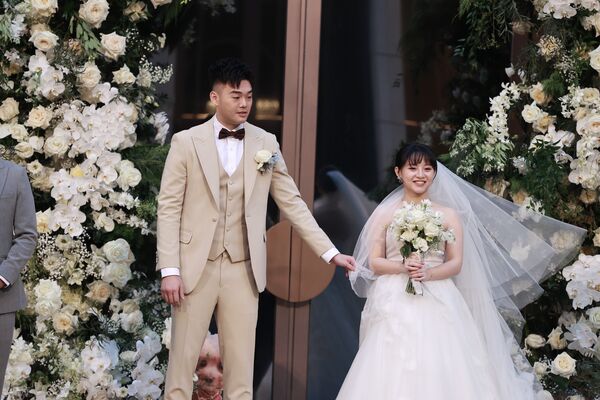 ▲▼王齊麟、陳詩媛婚宴。（圖／經紀公司提供）