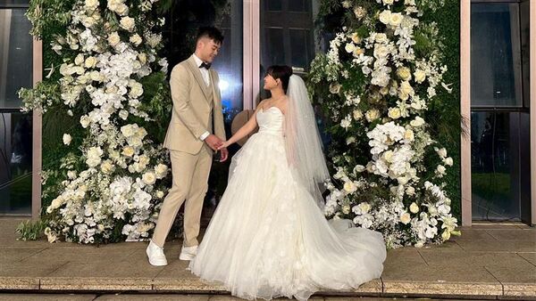 ▲羽球國手王齊麟與老婆陳詩媛辦婚宴。（圖／經紀公司提供）