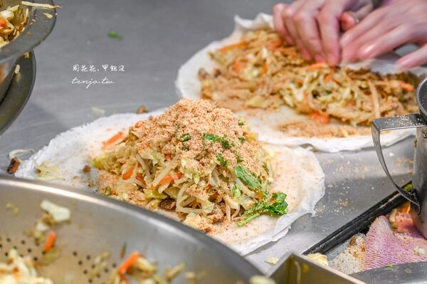 ▲▼雙連市場排隊美食推薦「建國潤餅」！日本觀光客都愛的大份量台北潤餅。（圖／部落客周花花提供）