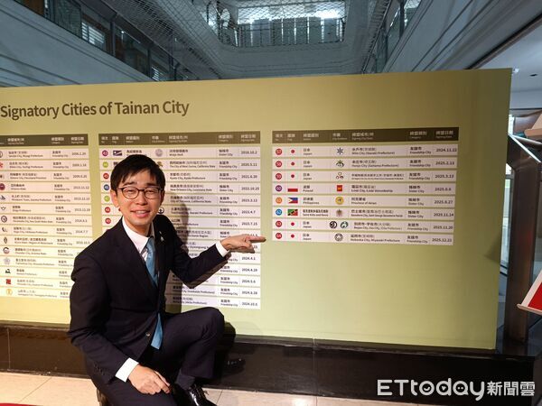 ▲台南市長黃偉哲與日本宮崎縣延岡市長三浦久知簽署友誼城市協定，延岡成為台南第62個國際締盟城市。（記者林東良翻攝，下同）