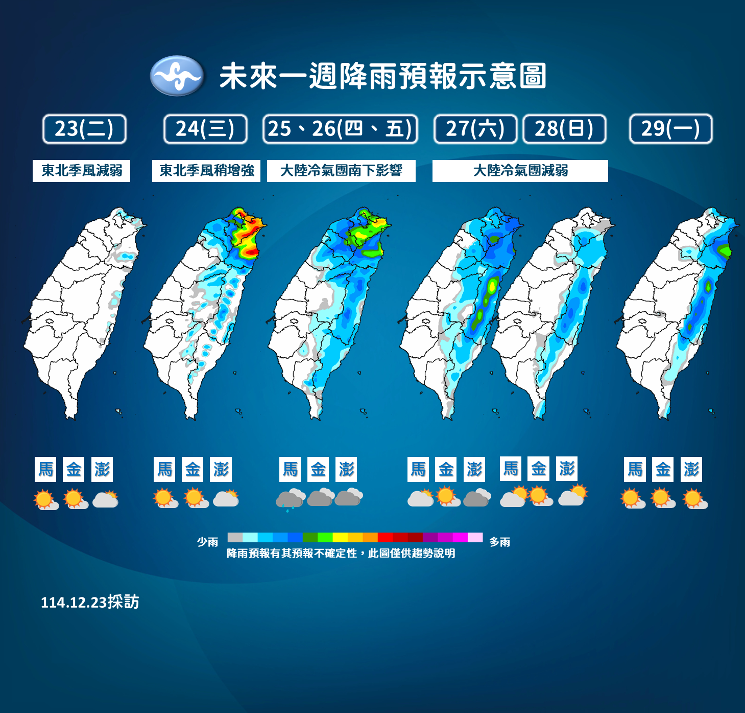 ▲▼未來一周天氣。（圖／氣象署提供）