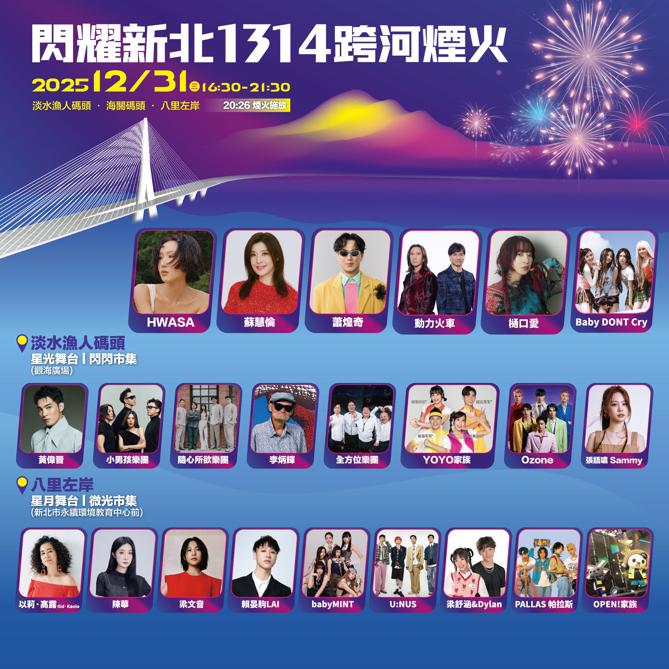 ▲▼新北,跨年,跨河煙火,淡江大橋,演唱會,觀賞點,淡水,八里。（圖／資料照）