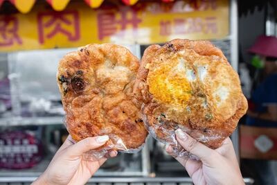 手工現桿蔥肉餅＋豬油半煎炸只要20元