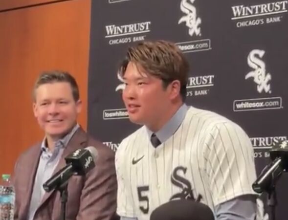 ▲▼     村上宗隆入團記者會        。（圖／截自白襪X）