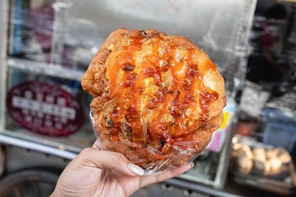 ▲▼鳳山體育館蔥肉餅攤（鄭記）。（圖／部落客美熊很愛吃授權提供）