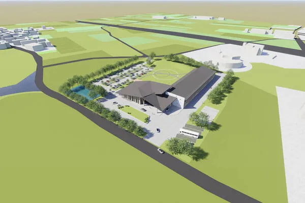 ▲彰化縣規劃在芳苑鄉草湖村建設首座生命園區，基地緊鄰興建中的殯儀館。（圖／縣府提供）