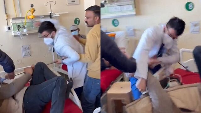 ▲▼「印度醫暴揍男病患」失控畫面曝光　被問這句讓他瞬間抓狂。（圖／翻攝X）