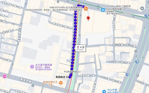 ▲▼張文在聖誕節訂下的紫園飯店，距離南西成品270公尺，走路約4分鐘。（圖／翻攝Google Map）