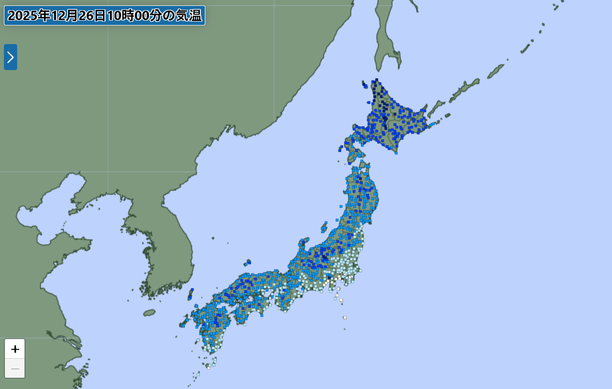 ▲▼南韓全國「寒流特報」　日本迎暴風雪。（圖／日本氣象廳）