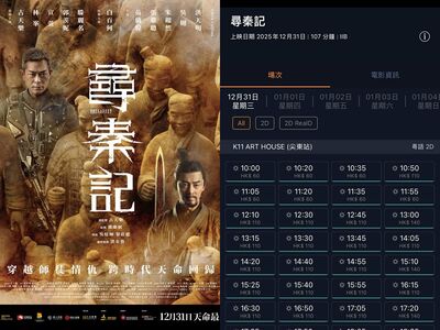 《尋秦記》香港排片密過巴士時刻表！1天狂映54場…跨年等回憶殺