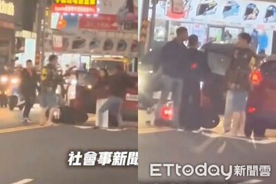 上班路直擊大亂鬥!台南3男開打火爆畫面曝 騎士乘客夾擊駕駛