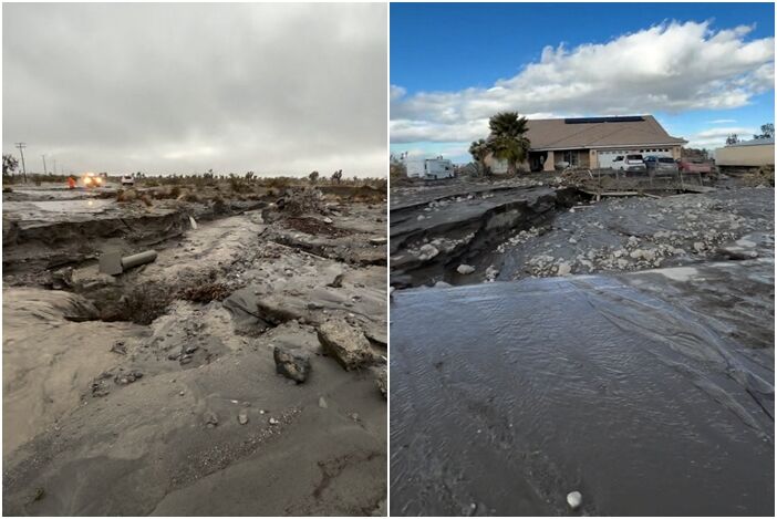 ▲▼ 美國加州聖博納迪諾郡豪雨。（圖／路透）
